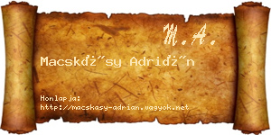 Macskásy Adrián névjegykártya