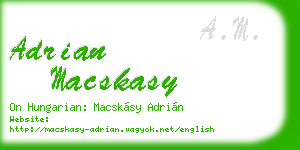 adrian macskasy business card