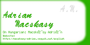 adrian macskasy business card